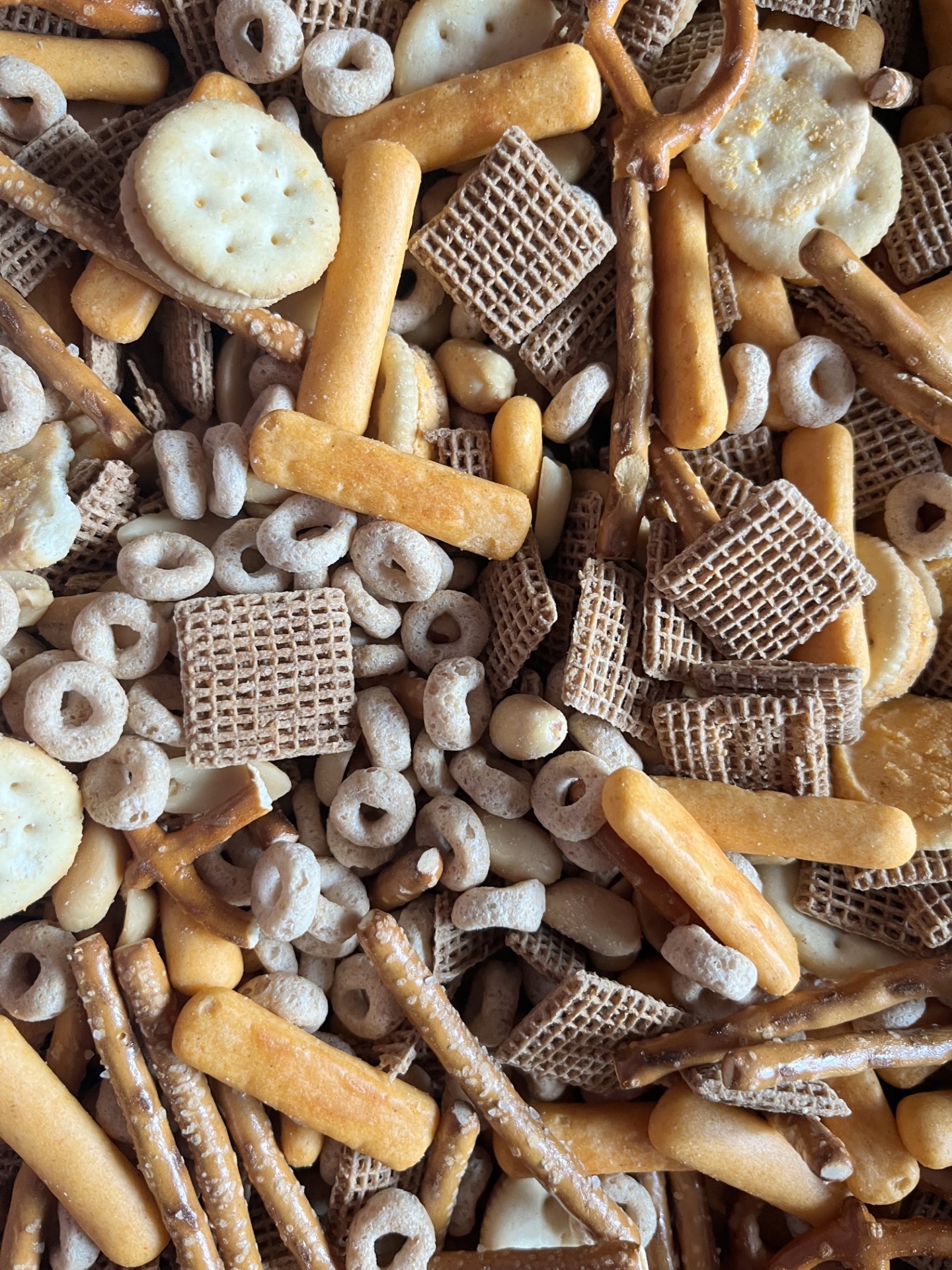 Nuts and bolts in a roasting pan